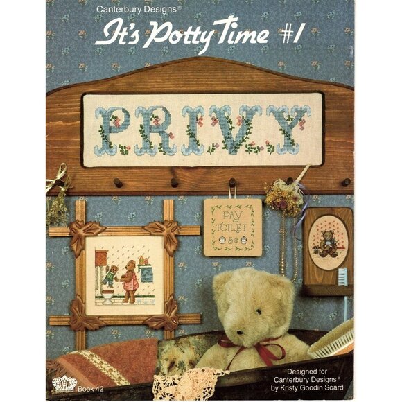 Canterbury Designs Its Potty Time no 1 Vintage Counted Cross Stitch Patterns - Picture 1 of 2